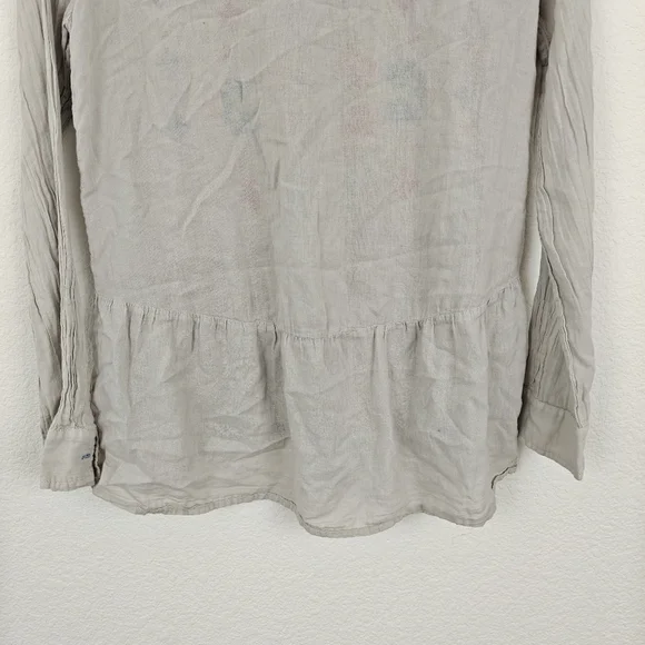 3J Workshop Johnny Was Long Sleeve Button Down Embroidered Lightweight Top Small - Picture 11 of 12
